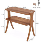 Lantine 2-Tier Narrow Side Table, End Table with Storage Shelf and Solid Wood Legs, for Bedroom, Small Spaces, Entryway