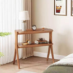 Lantine 2-Tier Narrow Side Table, End Table with Storage Shelf and Solid Wood Legs, for Bedroom, Small Spaces, Entryway