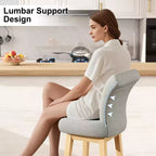 Dyonery Solid Wood Swivel Counter Upholstered Bar Stool 26.8 Height Set of 2 Barstools with Back & Arms for Kitchen Island,Home Bar