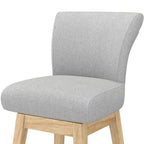 Dyonery Solid Wood Swivel Counter Upholstered Bar Stool 26.8 Height Set of 2 Barstools with Back & Arms for Kitchen Island,Home Bar