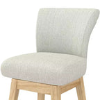 Dyonery Solid Wood Swivel Counter Upholstered Bar Stool 26.8 Height Set of 2 Barstools with Back & Arms for Kitchen Island,Home Bar