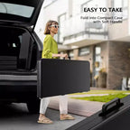 VINGLI Table carrée pliante 34", table commerciale pliante, table à manger portable en plastique pour la cuisine ou l'extérieur, noire