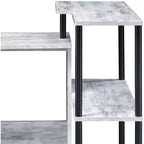 Bureau d'ordinateur moderne Okak avec 3 étagères, bureau de travail avec grand plateau, bureau debout pour bureau, salle de lecture, chambre à coucher
