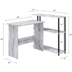 Bureau d'ordinateur moderne Okak avec 3 étagères, bureau de travail avec grand plateau, bureau debout pour bureau, salle de lecture, chambre à coucher