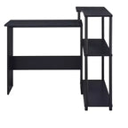 Bureau d'ordinateur moderne Okak avec 3 étagères, bureau de travail avec grand plateau, bureau debout pour bureau, salle de lecture, chambre à coucher