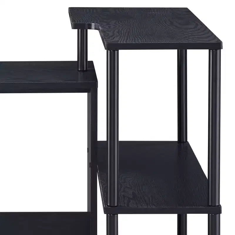 Bureau d'ordinateur moderne Okak avec 3 étagères, bureau de travail avec grand plateau, bureau debout pour bureau, salle de lecture, chambre à coucher