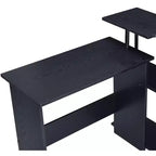 Bureau d'ordinateur moderne Okak avec 3 étagères, bureau de travail avec grand plateau, bureau debout pour bureau, salle de lecture, chambre à coucher
