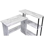 Bureau d'ordinateur moderne Okak avec 3 étagères, bureau de travail avec grand plateau, bureau debout pour bureau, salle de lecture, chambre à coucher