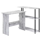 Bureau d'ordinateur moderne Okak avec 3 étagères, bureau de travail avec grand plateau, bureau debout pour bureau, salle de lecture, chambre à coucher
