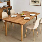 Homy Casa Charlton Lot de 4 chaises de salle à manger en tissu avec pieds finition chêne, beige (ton taupe chaud)