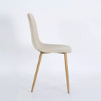Homy Casa Charlton Lot de 4 chaises de salle à manger en tissu avec pieds finition chêne, beige (ton taupe chaud)