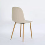 Homy Casa Charlton Lot de 4 chaises de salle à manger en tissu avec pieds finition chêne, beige (ton taupe chaud)