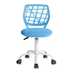 FurnitureR Desk Chair, Adjustable Computer Task Chair Office Chairs with Plastic Backrest and Padded Seat Cushion, Swivel Chair with Wheels, Blue