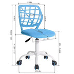 FurnitureR Desk Chair, Adjustable Computer Task Chair Office Chairs with Plastic Backrest and Padded Seat Cushion, Swivel Chair with Wheels, Blue