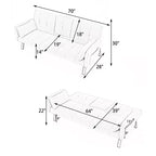 MAYEERTY Canapé-Lit Multifonctionnel en Coton de 70 Pouces avec Porte-Gobelets et Rangement Latéral pour Salon Chambre Beige