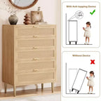 Commode à 5 tiroirs, haute pour petits espaces, meuble de rangement vertical étroit de style rustique pour chambre à coucher