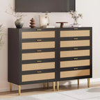 Commode à 5 tiroirs, haute pour petits espaces, meuble de rangement vertical étroit de style rustique pour chambre à coucher
