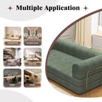COZONY Convertible Corduroy Sleeper Sofa Bed, 3-Seater Foldable Futon, No Assembly Floor Couch