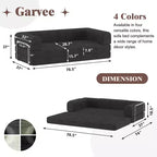 COZONY Convertible Corduroy Sleeper Sofa Bed, 3-Seater Foldable Futon, No Assembly Floor Couch