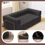 COZONY Convertible Corduroy Sleeper Sofa Bed, 3-Seater Foldable Futon, No Assembly Floor Couch