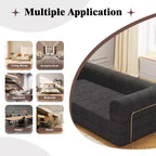COZONY Convertible Corduroy Sleeper Sofa Bed, 3-Seater Foldable Futon, No Assembly Floor Couch