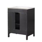 Meuble lavabo de salle de bain avec vasque intégrée, Armoire de rangement de salle de bain avec tiroirs et porte, Meuble lavabo autoportant à vasque unique pour appartement