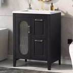Bathroom Vanity With Top Sink, Bathroom Storage Cabinet WithDrawers Door, Freestanding Single Sink Vanity For Apartment