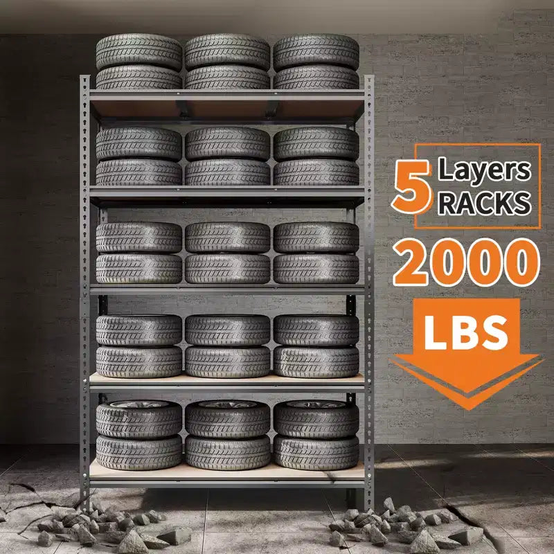 COZONY Heavy Duty Storage Shelves 5-Tier Adjustable Metal Shelving Unit Boltless Assembly High Capacity for Garage Basement Pantry