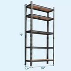 COZONY Heavy Duty Storage Shelves 5-Tier Adjustable Metal Shelving Unit Boltless Assembly High Capacity for Garage Basement Pantry