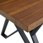 Table de salle à manger rectangulaire moderne Okak 59IN, Table à manger avec pieds en métal élégants, Table de cuisine pour salon, salle à manger, cuisine, Noyer+noir