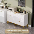Commode moderne à 7 tiroirs pour chambre à coucher, armoire, tiroirs profonds, plateau large, longue commode en bois pour salon, couloir, blanc