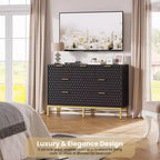 Commode moderne à 7 tiroirs pour chambre à coucher, armoire, tiroirs profonds, plateau large, longue commode en bois pour salon, couloir, blanc