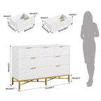 Commode moderne à 7 tiroirs pour chambre à coucher, armoire, tiroirs profonds, plateau large, longue commode en bois pour salon, couloir, blanc