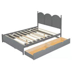 Queen Storage Bed with Twin XL Trundle, Wood Queen Size Platform Bed with 2 Storage Drawers