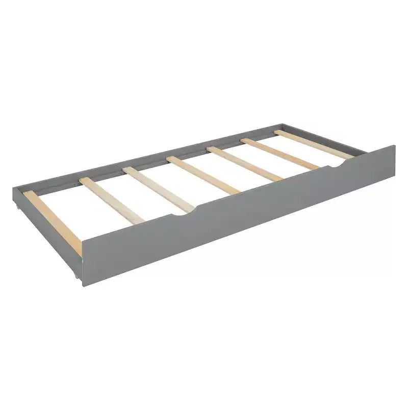 Queen Storage Bed with Twin XL Trundle, Wood Queen Size Platform Bed with 2 Storage Drawers