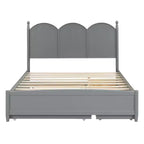 Queen Storage Bed with Twin XL Trundle, Wood Queen Size Platform Bed with 2 Storage Drawers