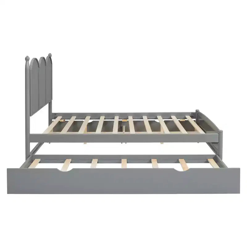 Queen Storage Bed with Twin XL Trundle, Wood Queen Size Platform Bed with 2 Storage Drawers