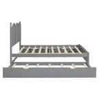 Queen Storage Bed with Twin XL Trundle, Wood Queen Size Platform Bed with 2 Storage Drawers