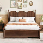 Queen Storage Bed with Twin XL Trundle, Wood Queen Size Platform Bed with 2 Storage Drawers