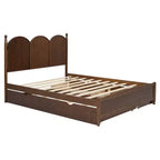 Queen Storage Bed with Twin XL Trundle, Wood Queen Size Platform Bed with 2 Storage Drawers