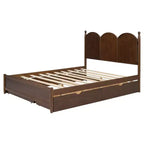 Queen Storage Bed with Twin XL Trundle, Wood Queen Size Platform Bed with 2 Storage Drawers