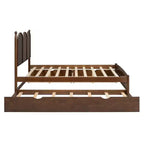 Queen Storage Bed with Twin XL Trundle, Wood Queen Size Platform Bed with 2 Storage Drawers