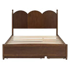 Queen Storage Bed with Twin XL Trundle, Wood Queen Size Platform Bed with 2 Storage Drawers