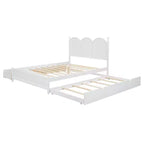 Queen Storage Bed with Twin XL Trundle, Wood Queen Size Platform Bed with 2 Storage Drawers