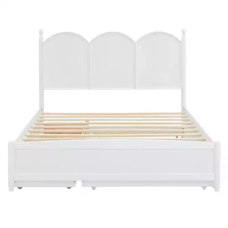 Queen Storage Bed with Twin XL Trundle, Wood Queen Size Platform Bed with 2 Storage Drawers