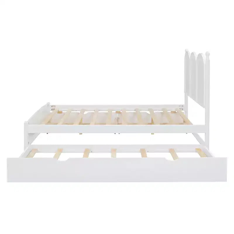 Queen Storage Bed with Twin XL Trundle, Wood Queen Size Platform Bed with 2 Storage Drawers