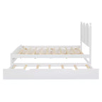 Queen Storage Bed with Twin XL Trundle, Wood Queen Size Platform Bed with 2 Storage Drawers
