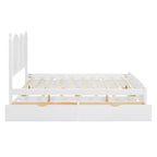 Queen Storage Bed with Twin XL Trundle, Wood Queen Size Platform Bed with 2 Storage Drawers