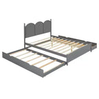 Queen Storage Bed with Twin XL Trundle, Wood Queen Size Platform Bed with 2 Storage Drawers