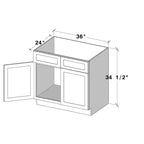 CASAINC W33x D24x H34.5 Kitchen Base Cabinet